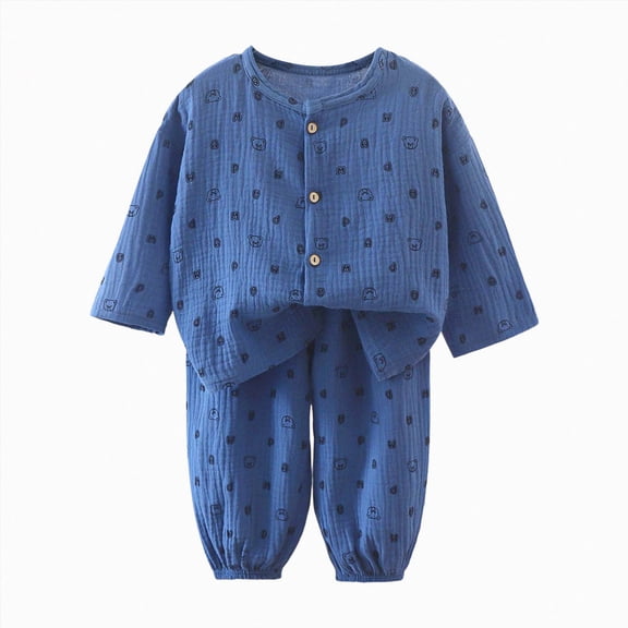 TOWED22 2 Pieces Boys Pajamas Toddler Boys Long Sleeve Cotton Pjs Kids Fall Winter Sleepwear Sets 6-12 Months 12-24 Months 2t 3t 4t 5t 6t 7t 8t 9t Children,Blue,9-10 Y