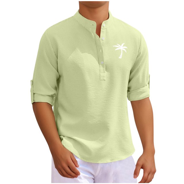 Blusa y camisa de manga larga con cuello alto para hombre, informal, a la moda, con cuello alto, transpirable, de poliéster