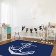 thumbnail image 3 of Area Rugs 4x6 Ft Coastal Anchor Nautical Knot Navy Blue Minimalist Non-Slip Washable Rug Indoor Rug Floor Mats Non Shedding Carpet for Living Room Bedroom Dining Room Home Decor, 3 of 8