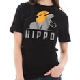 thumbnail image 3 of Sunset Hippo Graphic Design Unisex Lane Seven Ring Spun Combed Cotton Short Sleeve Deluxe Jersey T-Shirt - Black 2XL, 3 of 4