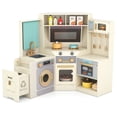 thumbnail image 1 of Gymax Corner Kitchen w/ Lights & Sounds Interactive Wooden Playset for Ages 3+ Beige, 1 of 10