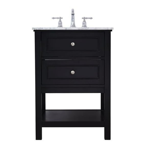 24 in. Metropolis Single Bathroom Vanity Set - Black