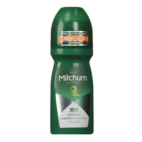 Mitchum Advanced Invisible RollOn Deodorant For Men, Unscented, 3.4 Oz