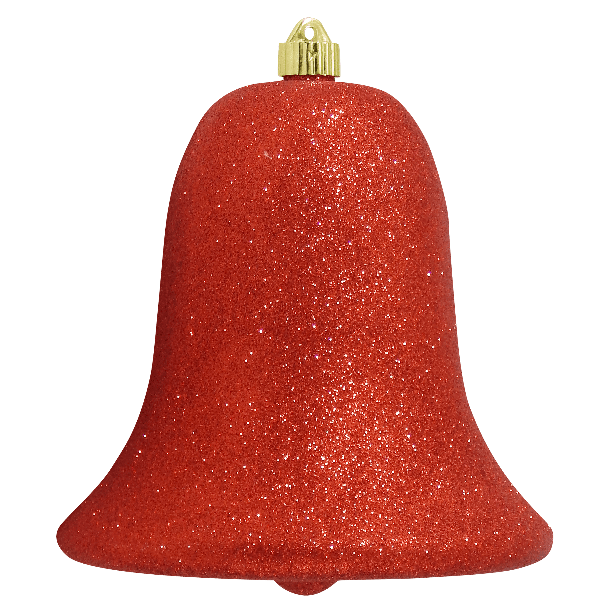 Large Shatterproof Bell Ornament, 9" (229mm), Red Glitter