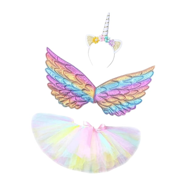 Disfraces de para Niñas, Disfraces de Princesa con Alas, Favores de Fiesta, Faldas tutú para niños, Festival de utilería, Juego imaginativo, Estilo C Yinane Disfraz de juego de simulación