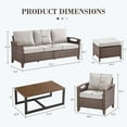 thumbnail image 3 of Opohoro 8-Pieces Outdoor Conversation Set with Wicker Lounge Chairs, Ottomans and Coffee Table, Beige, 3 of 11