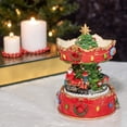 thumbnail image 2 of Gilded Gold Holiday Revolving Musical Carousel - Plays Tune We Wish You A Merry Christmas, 2 of 7