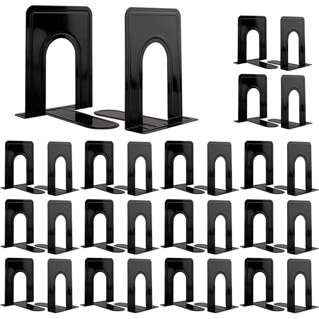 30 sujetalibros Aellabus de metal negro para estantes de 16,5 x 12,7 x 14,5 cm