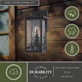 thumbnail image 3 of VAXCEL Acadia Matte Black Rustic Outdoor Wall Sconce Light, Clear Seeded Glass, 3 of 10