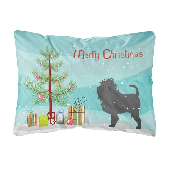 Carolines Treasures BB2966PW1216 Affenpinscher Merry Christmas Tree Canvas Fabric Decorative Pillow, 12H x16W,