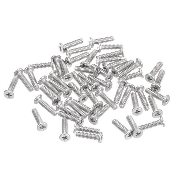 Unique Bargains Flat Head Phillips Drive Machine Screws Silver Tone M1.6-0.35 x 6mm
