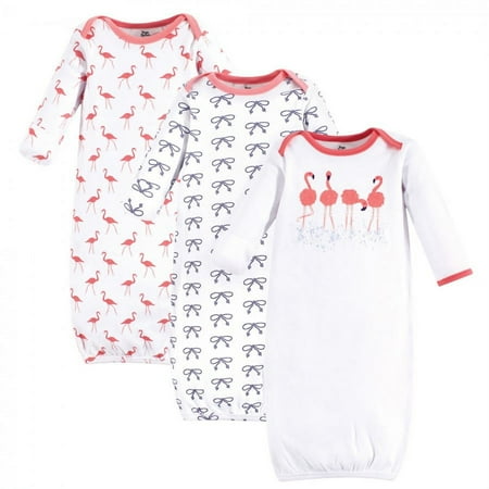 UPC: 0660168923315 | Yoga Sprout Baby Girl Cotton Long-Sleeve Gowns 3pk  Flamingo  Preemie