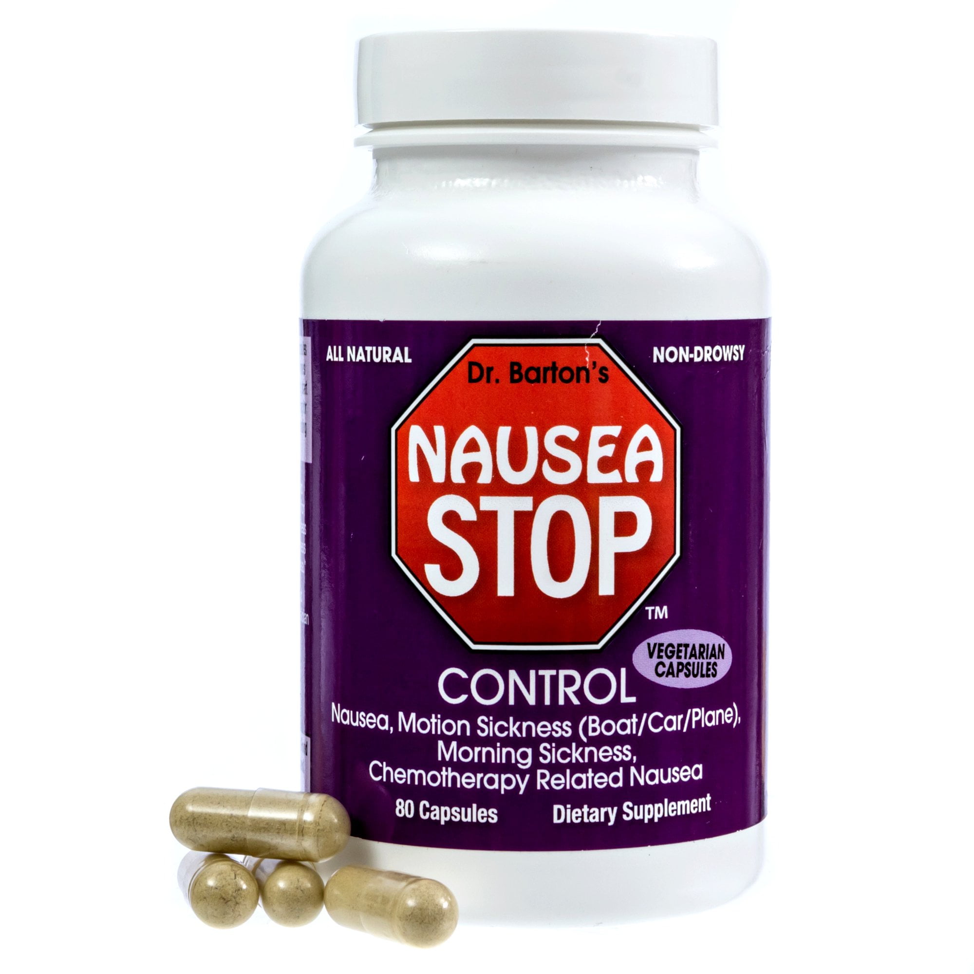 Dr. Barton’s NauseaStop Natural Nausea and Hangover Supplement, Eases