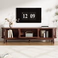 thumbnail image 5 of Harper & Bright Designs Vintage TV Stand with Sliding-Door for 75 inch TV, Wood TV Storage Cabinet Table with Doors and Solid Wood Legs for Living Room, Dark Brown, 5 of 16