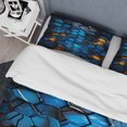 thumbnail image 4 of Designart "Fractal Mosaic in Blue and Yellow II" Abstract Modern Shapes Bedding Covert Set - Abstract Blue Modern Bed Set With 2 Shams, 4 of 6