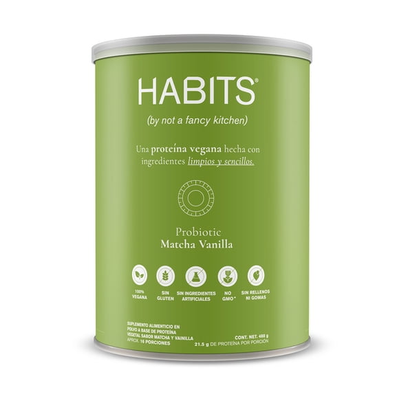 Proteína vegana HABITS Matcha Vanilla 488g