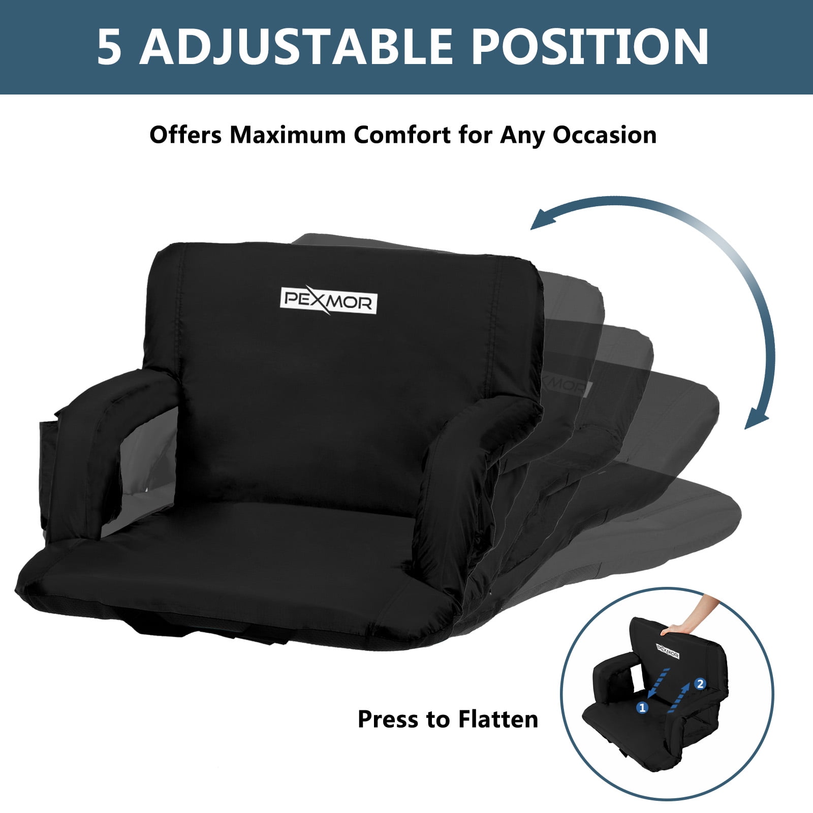 LEIPUPA 2X Portable Stadium Seat Cushion with Backs Folding Bleacher Seats  Cushions