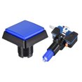thumbnail image 2 of Juego de botón pulsador 50x50 cuadrado interruptor iluminado LED de 12V con microinterruptor para arcade de video azul 5 piezas, 2 of 5