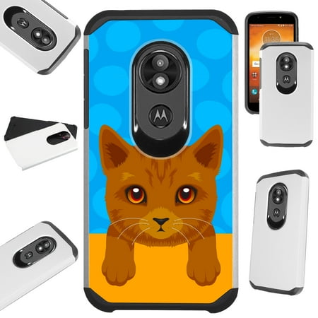 Forged Stripe - For Motorola Moto G6 Play | Moto G6 Forge Case Hybrid TPU Fusion Phone Cover (Cute Cat Brown Stripe)