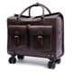 thumbnail image 3 of Genuine Leather 19 Inch Luxury Designer Pilot Rolling Luggage Wheel Suitcases Captain Travel Bag Business Carry On Trolley My Lux Decor Round, 3 of 9