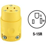 Leviton 000-515CV-000 Electrical Connector, 2 -Pole, 15 A, 125 V, NEMA: NEMA 5-15R, Yellow