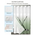 thumbnail image 2 of No Hook Shower Curtain with Snap in Liner,Golf Clubs Outdoor Sports Waterproof Bath Curtain Double Layers with See Through Top Window,Sage Green Gradient Hotel Shower Curtains 60x72in, 2 of 9