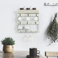 thumbnail image 5 of Oumilen Wall Mounted Wine Glass and Coffee Mug Storage Rack Shelf with 6 Metal Hooks, Gray Green, 5 of 7