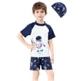 thumbnail image 5 of Piuwrlz Boys Swimsuit 9-12 Years Teen Swimming Suit 2PC Swimwear Navy Size 9-12 Years, 5 of 8
