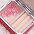 thumbnail image 5 of Raindrops Travel Necklace Organizer Mini Jewelry Box 1Set Red Rectangular Shape Portable for Women's Use, 5 of 8