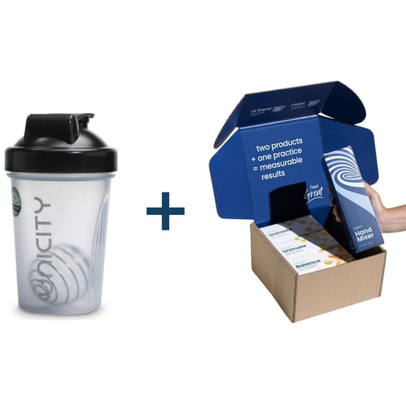 Unicity Feel Great: Balance Orange, Unimate Lemon Lemon Ginger Deluxe Shaker & Mixer-90 Packets