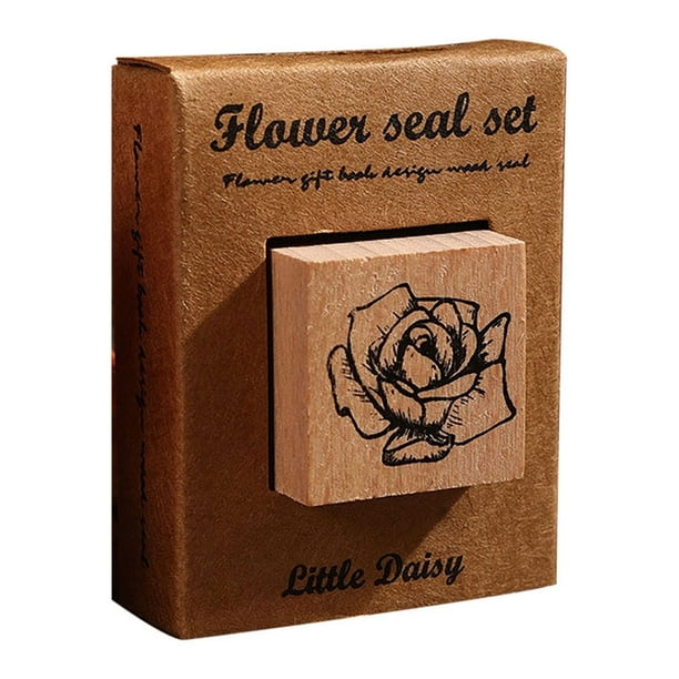 RKSTN a seals Flower Ritual Seals Flowers And Rites Collection Decorative Hand Tent Seals Vintage Wood Children's Seals Plant Flower And Grass Material Printing And Painting
