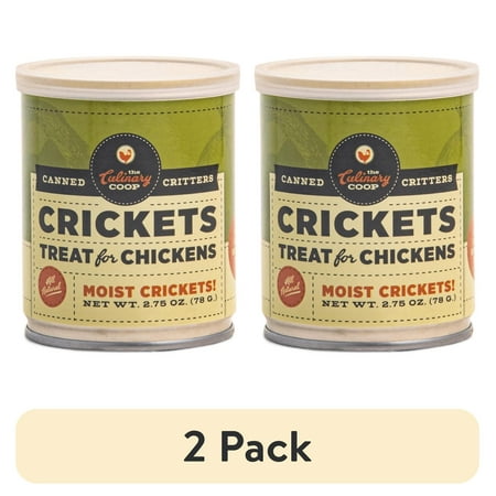 (2 pack) Fluker's The Culinary Coop Canned Crickets, All-Natural Chicken Treats, 2.75 oz