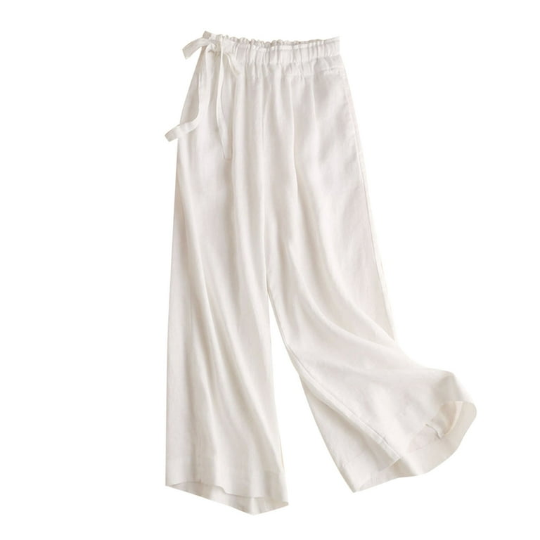 Atinetok Pants for Ladies Womens Plus Size Cotton Linen Pants