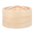 thumbnail image 1 of EeaseCA 1 Set Handmade Bamboo Steamer Kitchen Food Steamer with Lid Cooking Tool, 1 of 7