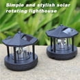 thumbnail image 2 of QIFEI LED Solar Powered Lighthouse, 360 Degree Rotating Lamp Waterproof Statue Rotating Lights for Garden Yard Outdoor Decor Black, 2 of 2