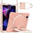 thumbnail image 2 of For iPad Pro 11 inch 2022/2021/2020/2018 Case, 360 Rotatable Handle Stand, Shoulder Strap, Drop-Proof Design, Rose Gold, 2 of 7
