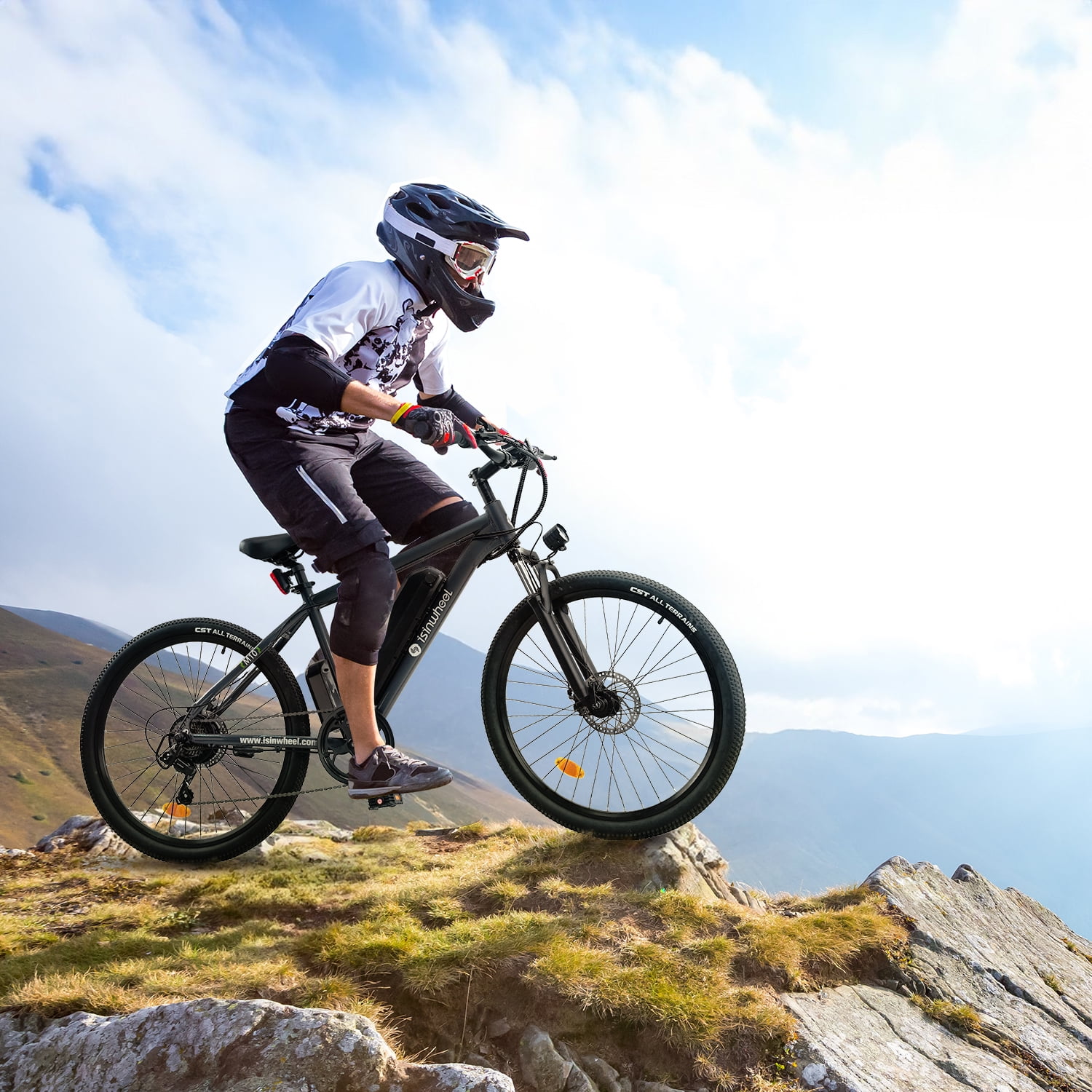 isinwheel M10 Velo Electrique pour Adultes 96KM 26 Pouces Velo Electrique Portable 500W 32KM H Velo de Montagne Electrique avec Batterie Amovible