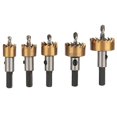 thumbnail image 1 of 5pcs High Speed Steel Tip Hole Drill Bit Saw Hole Drilling Cut Tool Kit for Sheet Metal, 1 of 5