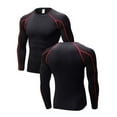 thumbnail image 2 of YUSHOW Men's Quick-Drying Breathable Lightweight Compression Shirts, Long Sleeve, 3 Pack, Size M, 2 of 7