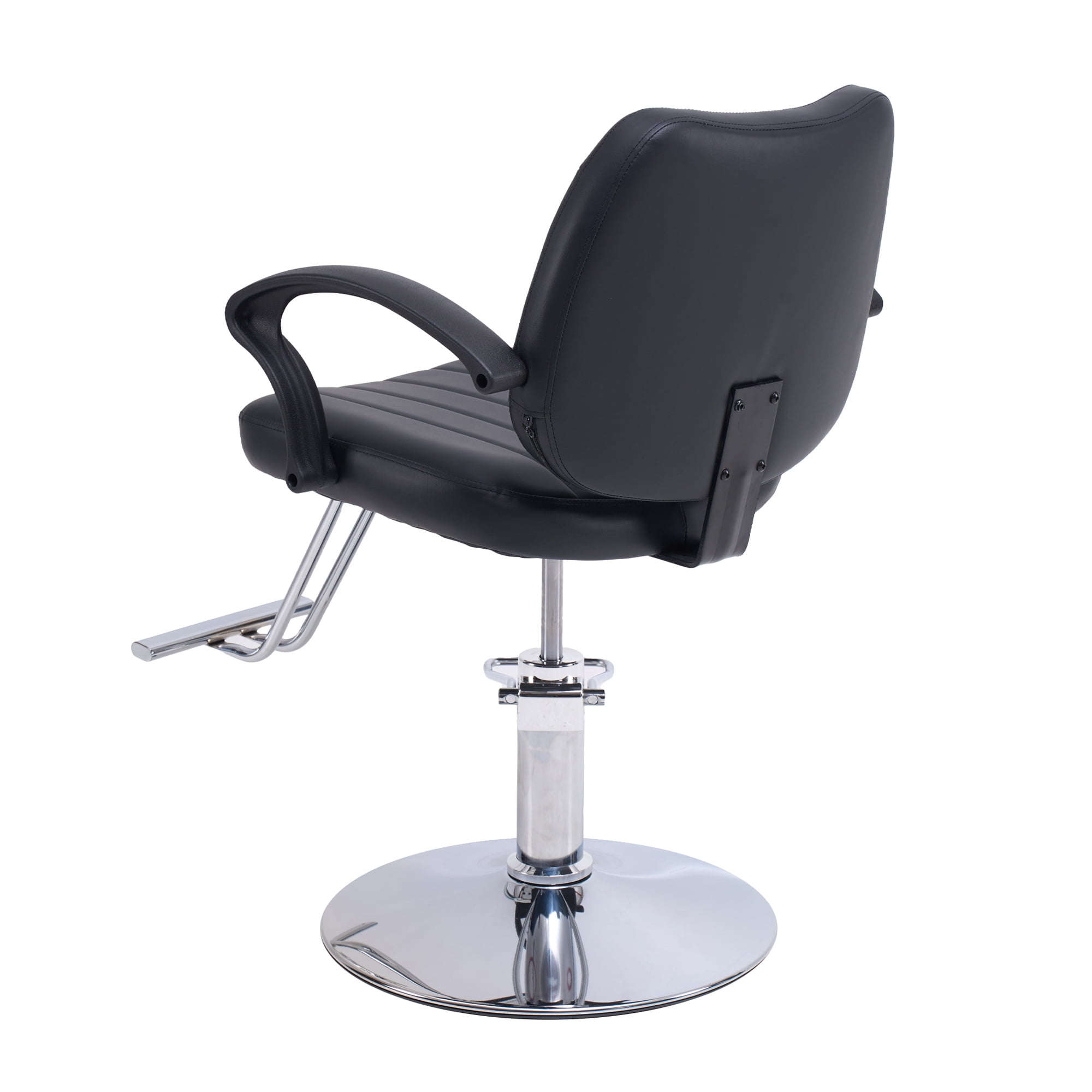 Hydraulic Barber Styling Chair with 360-Degree Swivel and Chrome Base, Heavy-Duty Beauty Salon Chair with PU Leather Upholstery, Black