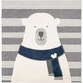 thumbnail image 2 of Unique Loom Whimsy Kids Collection Area Rug - Snowman (7' 10" Square Gray/Ivory), 2 of 9