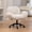 Beige lamb wool, variant on Pawverly cross-over office chair, with wheels, ergonomic swivel design, 5-position adjustable armrests, thick padded backrest, beige PU vanity chair, suitable for home offices and bedrooms.