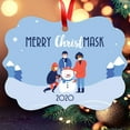thumbnail image 2 of Soul Décor Christmas Tree Ornaments, Merry Christmask 2020 Ornament, Large 3.75" Rectangle Metal Ornament, Velvet Pouch Included, 2 of 7