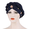 thumbnail image 2 of Beaded Golden Pearl Muslim Hat with Braided Headband Elegant Style Cap, 2 of 4