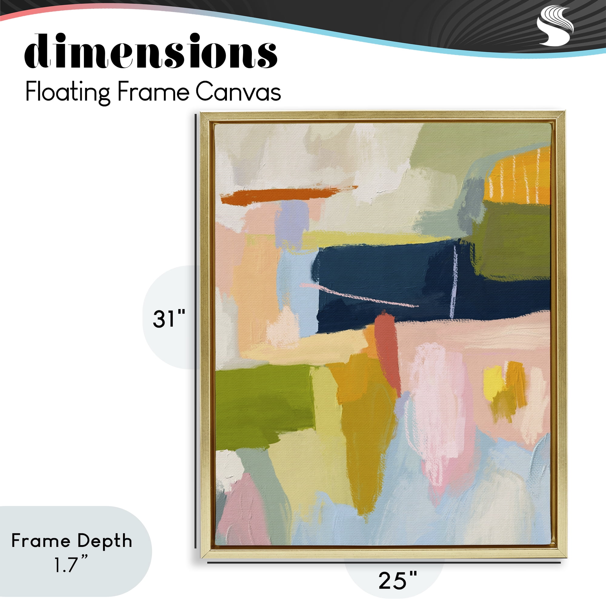 Stupell Industries Pastel Wonder Smattering Gold Framed Floater Canvas Wall Art, design by Lisa Nohren