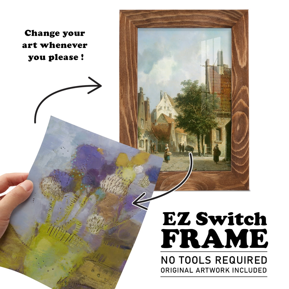 Blumen II -Framed Print w/glass-Walnut