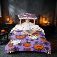 thumbnail image 3 of Homewish Halloween Ghost Pumpkin Twin Duvet Cover, Spider Web Twin Bedding, Purple Orange Black, Pumpkin Bat Reversible 2pcs, 1 Duvet Cover and 1 Pillowcase, 3 of 7