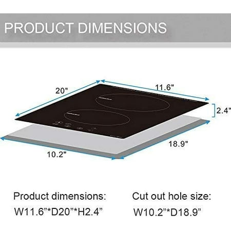 WISECONN 2 Burners Electric Induction Cooktop with Timer & Safety Lock