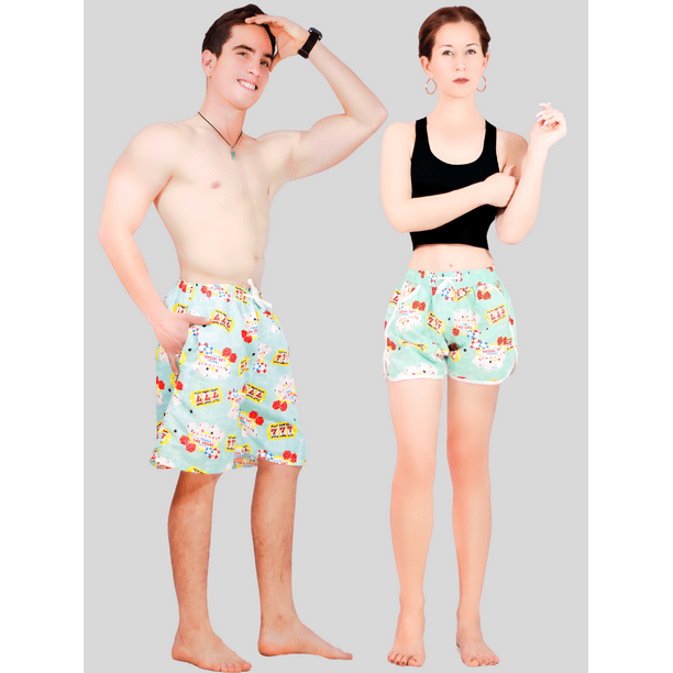 SET DE 2 SHORT EN PAREJA TRAJES DE BANO HOMBRE Y MUJER Bodega Aurrera en linea