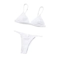 thumbnail image 2 of KYAIGUO Women Beach Bikini Set Two Piece Swimsuit Triangle Bathing Suits Double Shoulder Straps Bikini Set Solid Color Swimwear, 2 of 11